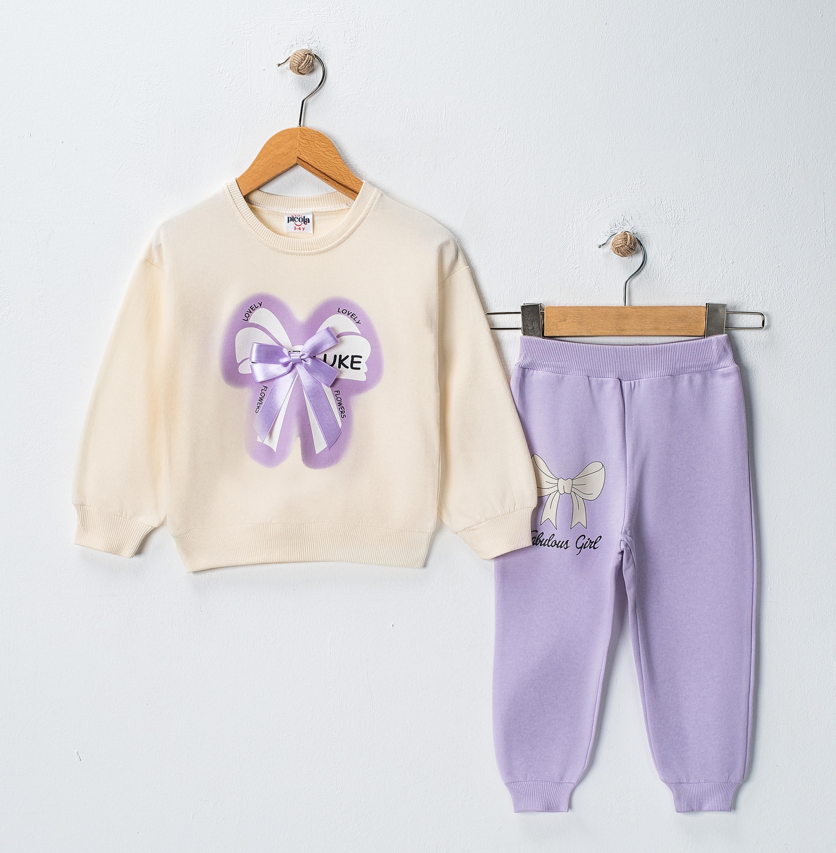 FABULOUS GIRL BASKILI İKİLİ EŞOFMAN TAKIMI