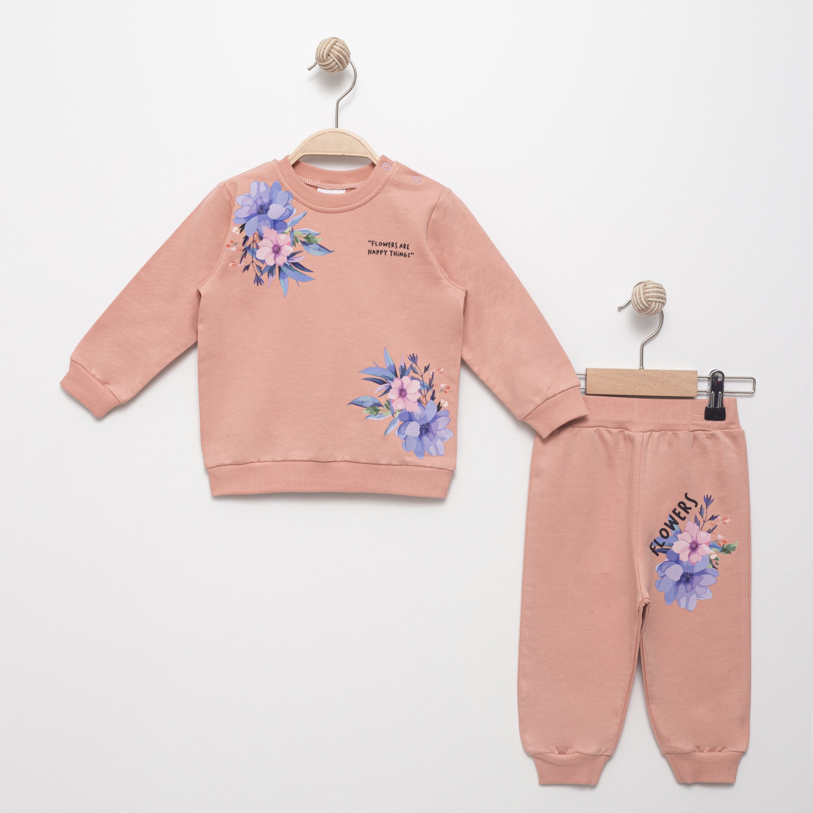 FLOWERS BASKILI İKİLİ EŞOFMAN TAKIM