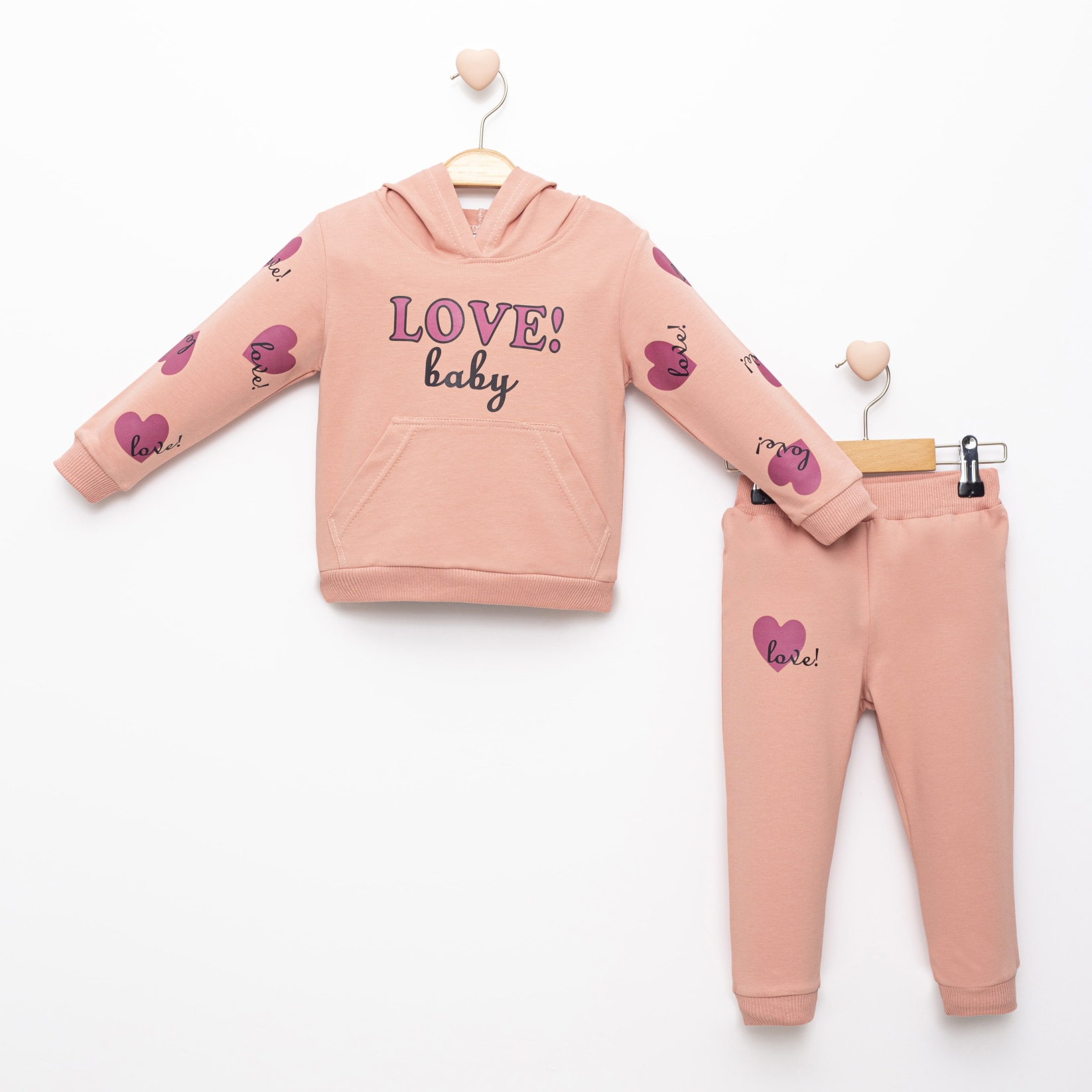 LOVE BABY BASKILI İKİLİ EŞOFMAN TAKIM 